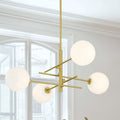 4 Light Dimmable Sputnik Chandelier Antique Brass Steel Metal