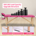 Massage Table Portable Massage Bed Lash Bed With Carrying Case Spa Table Height Adjustable, Salon Bed Face Cradle Bed Rose Faux Leather