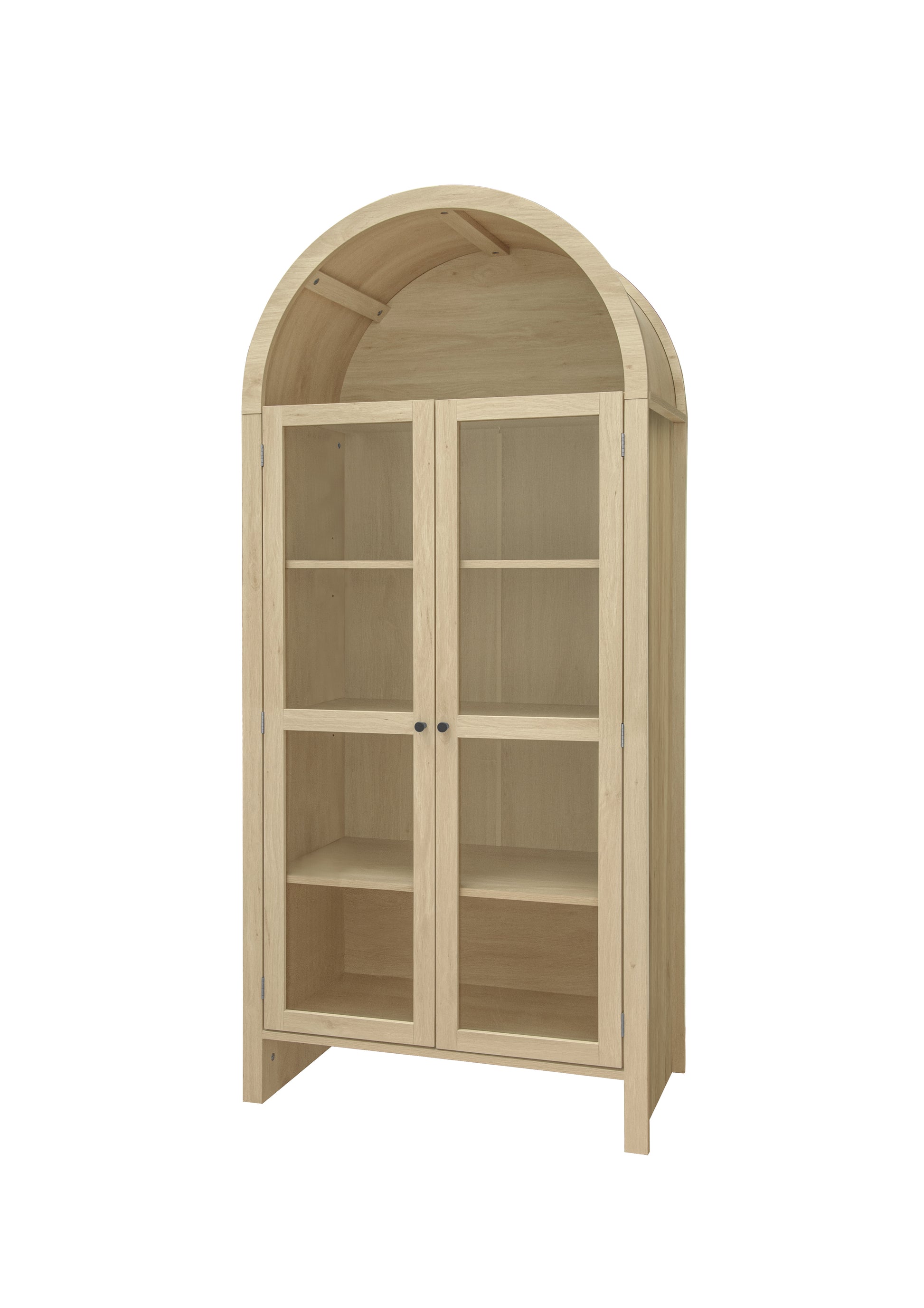 70.28" Tall Arched Kitchen Pantry, Modern Farmhouse Wood Kitchen Storage Cabinets ,Arched Storage Display Cabinet With Adjustable Shelves, Versatile Cupboard For Kitchen, Dining Room, Living Room