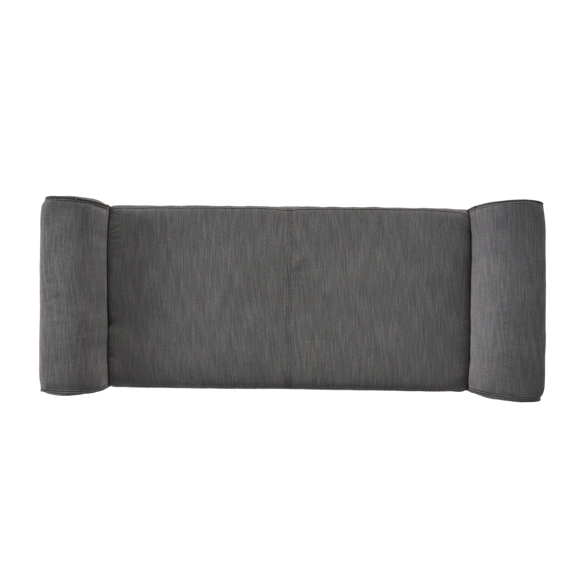 Hayes Armed Storage Bench Gray Fabric