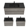 Wall Mounted Bathroom Vanity With Integrated Sink, Two 30