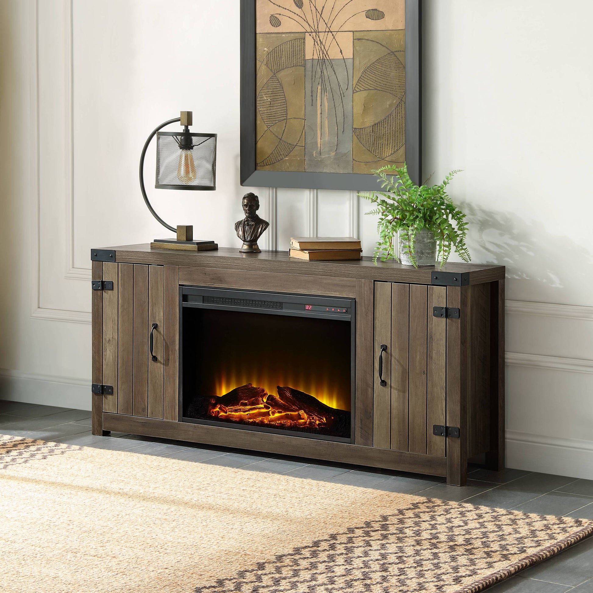 Rustic Oak Fireplace Oak Primary Living Space Farmhouse Wood