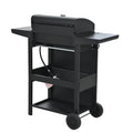 Propane Gas Grill 4 Burner Barbecue Grill, Stainless Steel 34,000 Btu Patio Garden Barbecue Grill With Two Shelves, Lid, Wheels And Bottle Opener Black Iron
