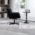 Modern Velvet Desk Chair Swirl Office Chair No Wheels Comfy Computer Task Chair Metal Legs Upholstered Accent Arm Chair For Living Room Bedroom Small Spaces Home Office, Black Black Bedroom Foam Velvet