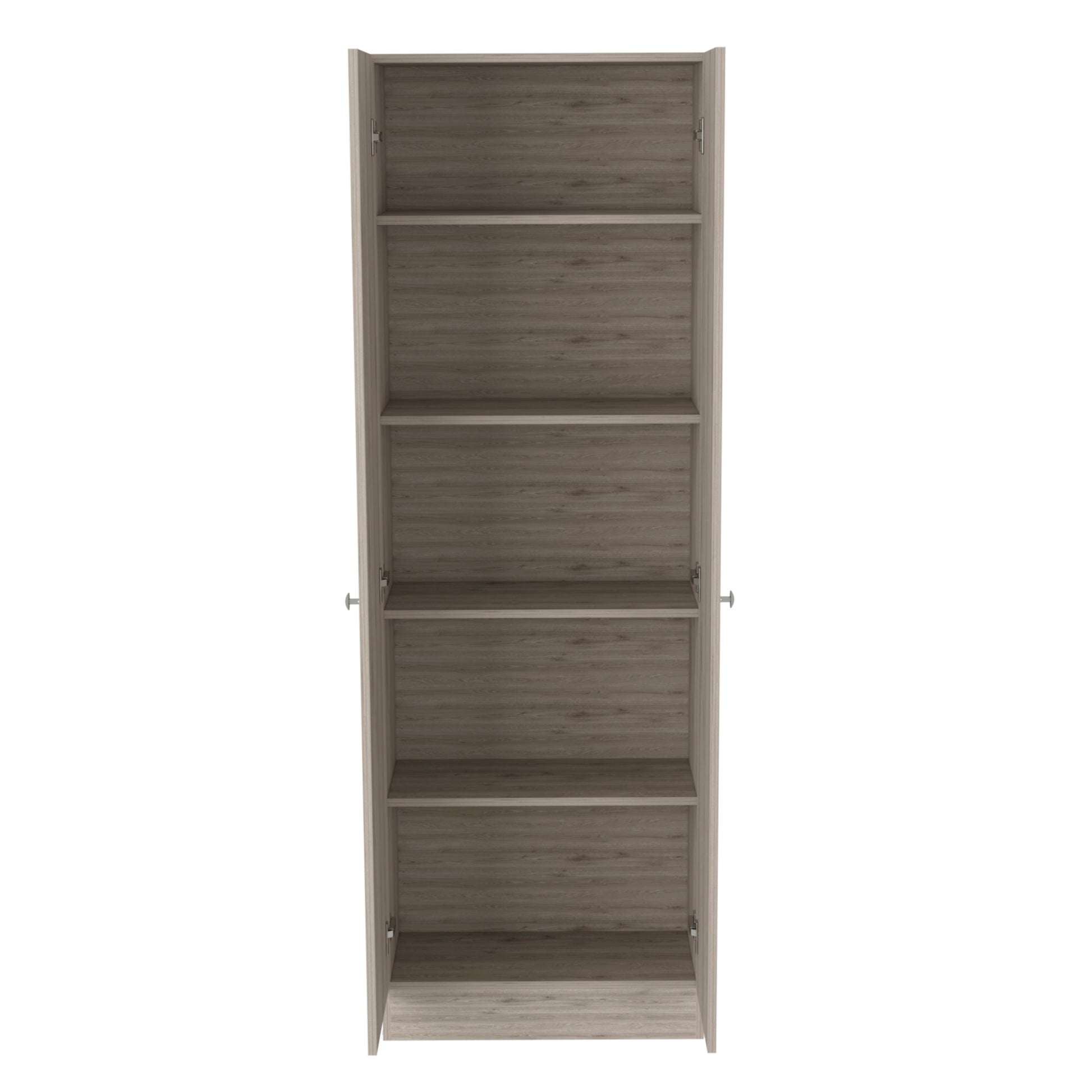 Multistorage Cabinet 71" H, Two Doors, Five Internal Shelves, Light Gray Gray Particle Board Particle Board