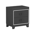 3 Pieces Bedroom Sets Queen Size Upholstered Bed With Led Lights, Nightstands And Dresser With Metal Handles And Sparkling Shiny Decoration, Black Expected Arrival Time:8.5 Queen Black 3 Piece Set Mdf Metal