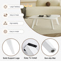 Modern Minimalist White Imitation Marble Tabletop Coffee Table. Solid Wood Spray Painted Desk Legs, Cloud Shape To Give You A Experience, Computer Desk. Suitable For Dining And Living Rooms. White Mdf