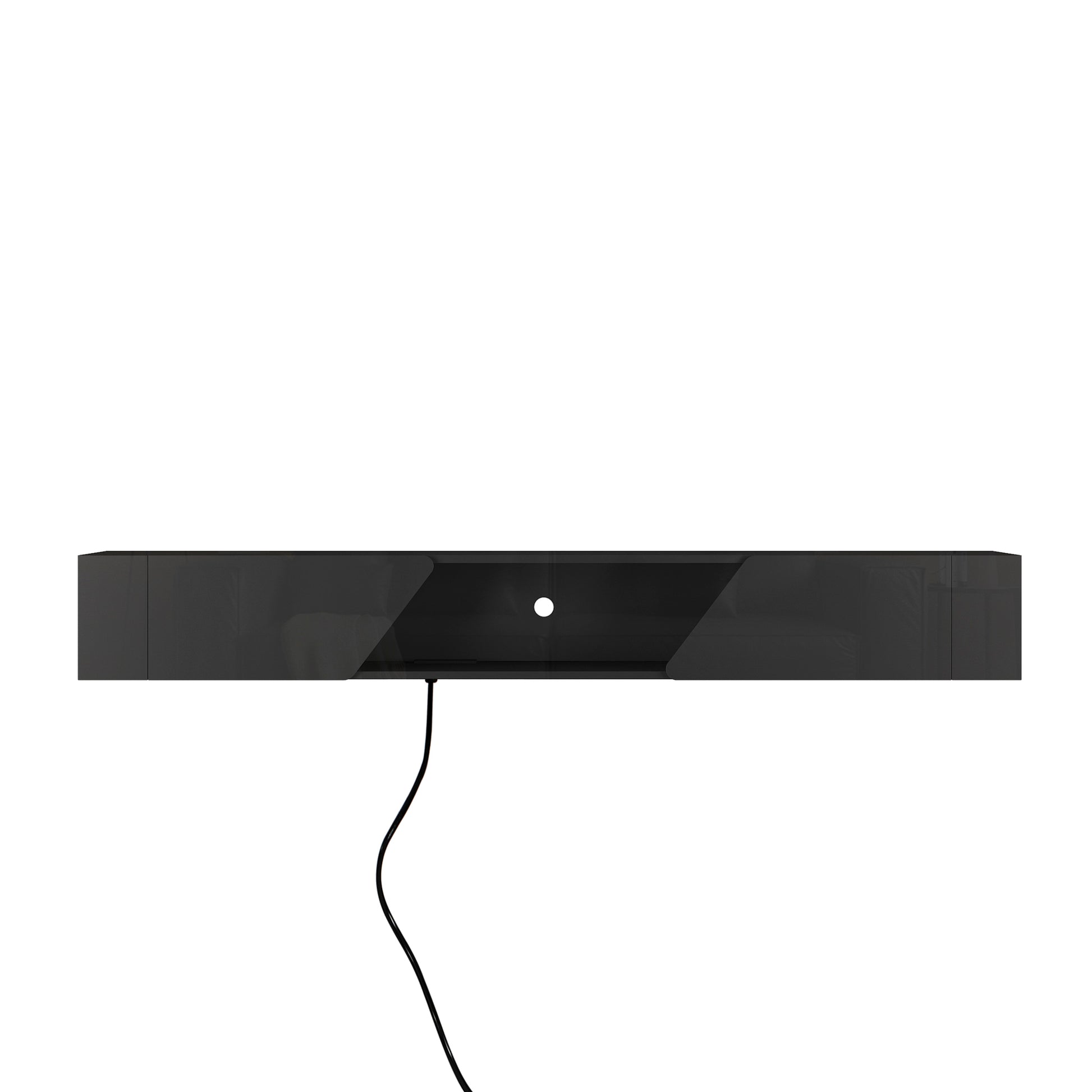 Floating Tv Stand Wall Mounted With 16 Color Leds,69" Modern Tv Stand, Floating Tv Cabinet Entertainment Center For 55 60 65 Inch Tv,Black Black 60 69 Inches Mdf