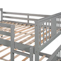 Full Over Full Bunk Bed With Ladder, Gray Old Sku :Lp000207Aae Full Gray Solid Wood