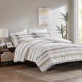 3 Piece Clipped Jacquard Duvet Cover Set King Multicolor Polyester