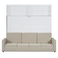 Queen Size Murphy Bed Wall Bed With Sofa,White Queen White Mdf Lvl