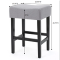 Zuma Kd Backless Counter Stool Light Grey Fabric