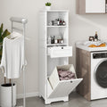 One Compartment One Drawer Tilt Out Laundry Sorter Cabinet White White Mdf