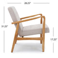 Beige Fabric Mid Century Modern Club Chair Beige Fabric