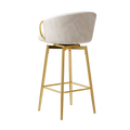 30 Inch Dining Chairs Set Of 2 Modern Style 360 Swivel Bar Chairs With Simple Design, Comfortable High Stools, And Flexible Dining Chairs Suitable For Bars, Restaurants,Velvet Bar Chair Beige Beige