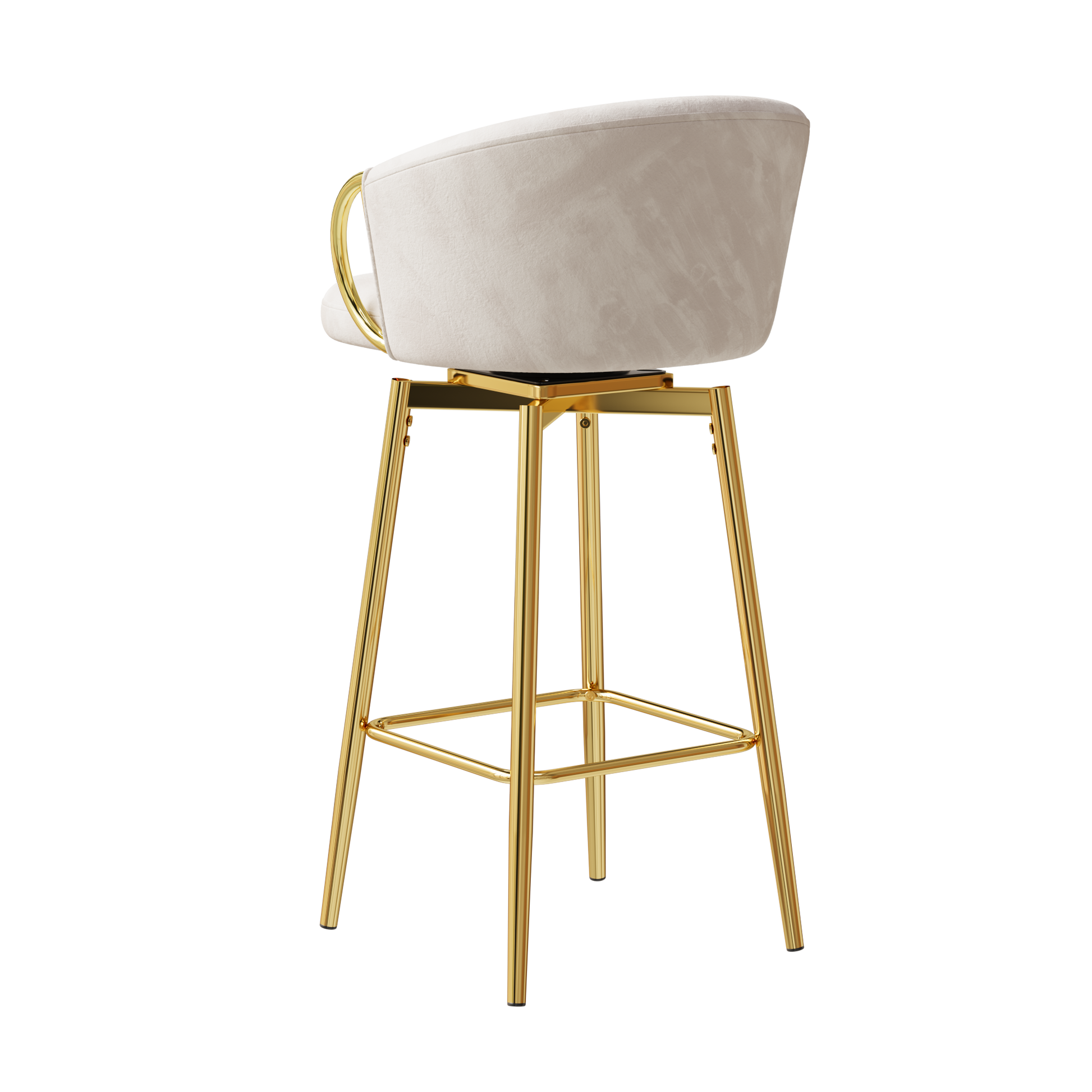 30 Inch Dining Chairs Set Of 2 Modern Style 360 Swivel Bar Chairs With Simple Design, Comfortable High Stools, And Flexible Dining Chairs Suitable For Bars, Restaurants,Velvet Bar Chair Beige Beige