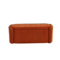 Coolmore Storage Ottoman,Bedroom End Bench,Upholstered Fabric Storage Ottoman With Safety Hinge, Entryway Padded Footstool, Ottoman Bench For Living Room & Bedroom Orange Orange Foam Velvet