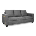 Sofa 3 Seater Charcoal Wood 3 Seat