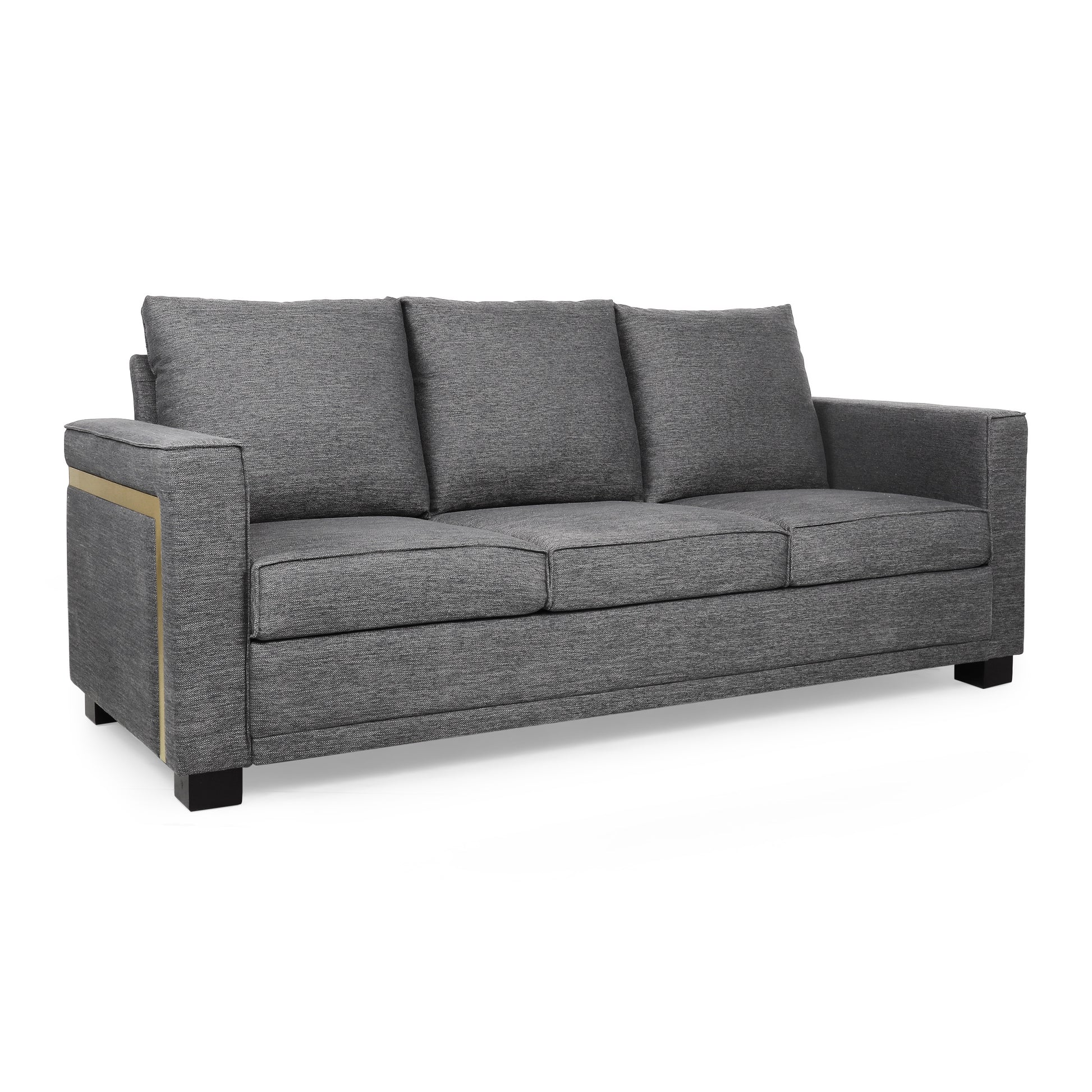 Sofa 3 Seater Charcoal Wood 3 Seat