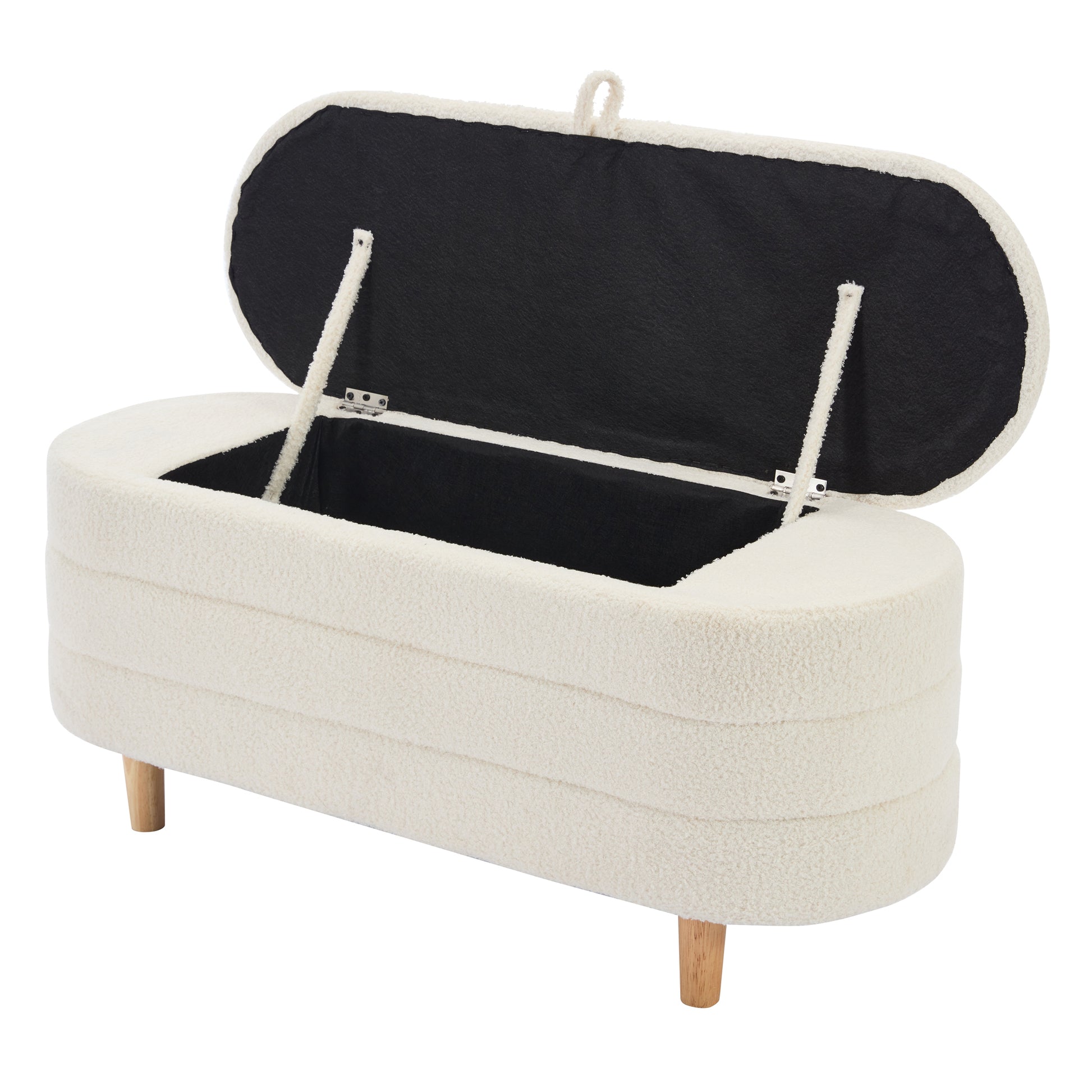 2 Pieces Bedroom Sets Full Size Flower Shaped Upholstered Led Platform Bed With Storage Ottoman Sherpa Fabric, White Full White 2 Piece Set Wood