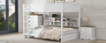 Queen Over Queen Bunk Bed With Storage Cabinets And Usb Ports, White Expected Arrival Time: 10.26 White Solid Wood Mdf