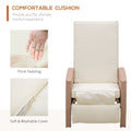 Outsunny Patio Recliner, Outdoor Reclining Chair With Flip Up Side Table, All Weather Wicker Metal Frame Chaise With Footrest, Cushions, Beige Beige Steel
