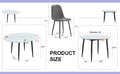 Table And Chair Set.Modern Extendable Mdf Dining Table.The Table Has A Telescopic Design, Suitable For Gatherings Of Different Size.Paired With 6 Chairs With Fabric Cushion And Black Metal Legs. Dark Gray,White Seats 6 Mdf Metal