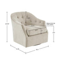 Calvin Swivel Beige Solid Wood