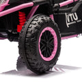 24V Two Seater Kids Ride On Utv W Parents Control,400W Super Power,Four Wheel Suspension,Led Light With Rear Searchlight,Bluetooth,Mp3,Music,Rear Storage Space,Speeds 3.73 4.97Mph For Kids Aged 3 . Pink Polypropylene