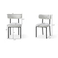 Dining Chairs Set Of 2,Round Upholstered Sherpa Fabric Dining Room Chairs With Curved Backrest,Mid Century Modern Accent Chairs With Black Metal Legs For Dining Room,Living Room,Kitchen Beige Foam