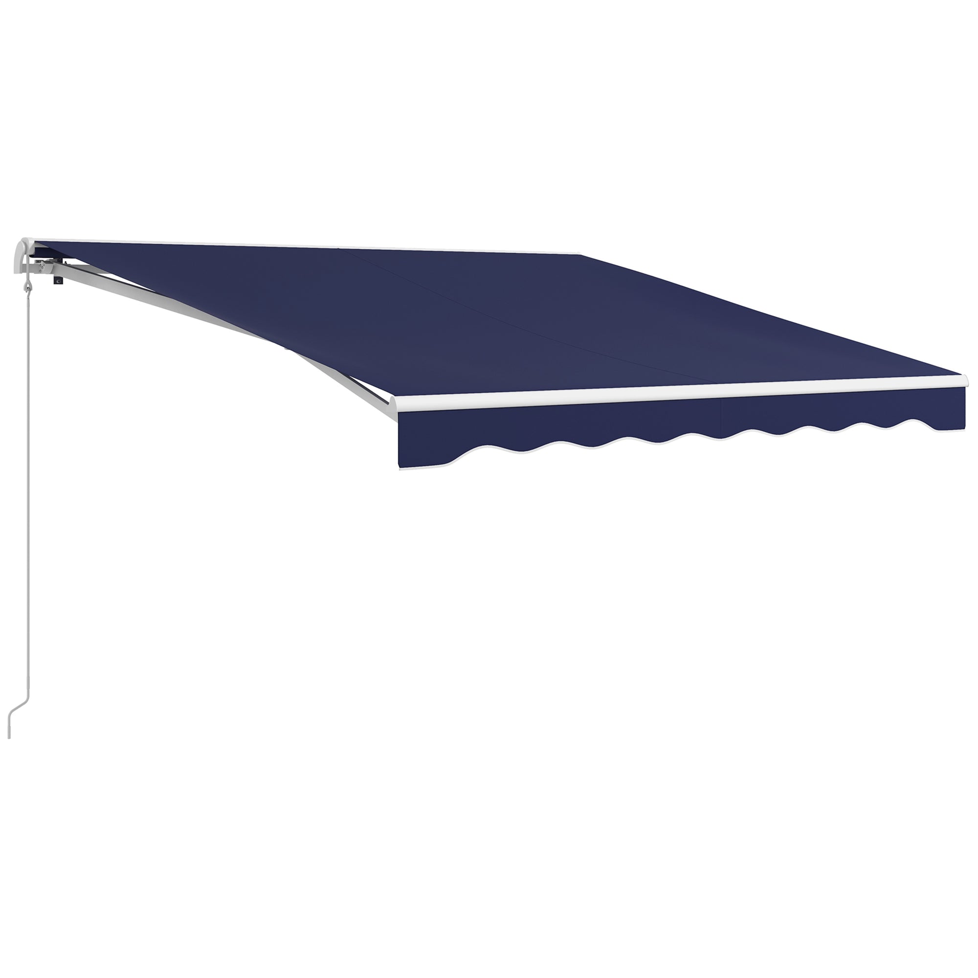 Outsunny 10' X 8' Electric Awning, Retractable Awning, Uv Protection Sun Shade Shelter With Remote Controller And Manual Crank Handle For Deck, Balcony, Yard, Dark Blue Blue Aluminum