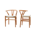 Wishbone Chairs For Dining Room,Soild Wood Weave Dining Chair,Armchair,Fully Assembled,Set Of 2 Beech Wood Natural Wood Dining Room Lacquered Mid Century Modern Arm Chair Beech Wicker Wood