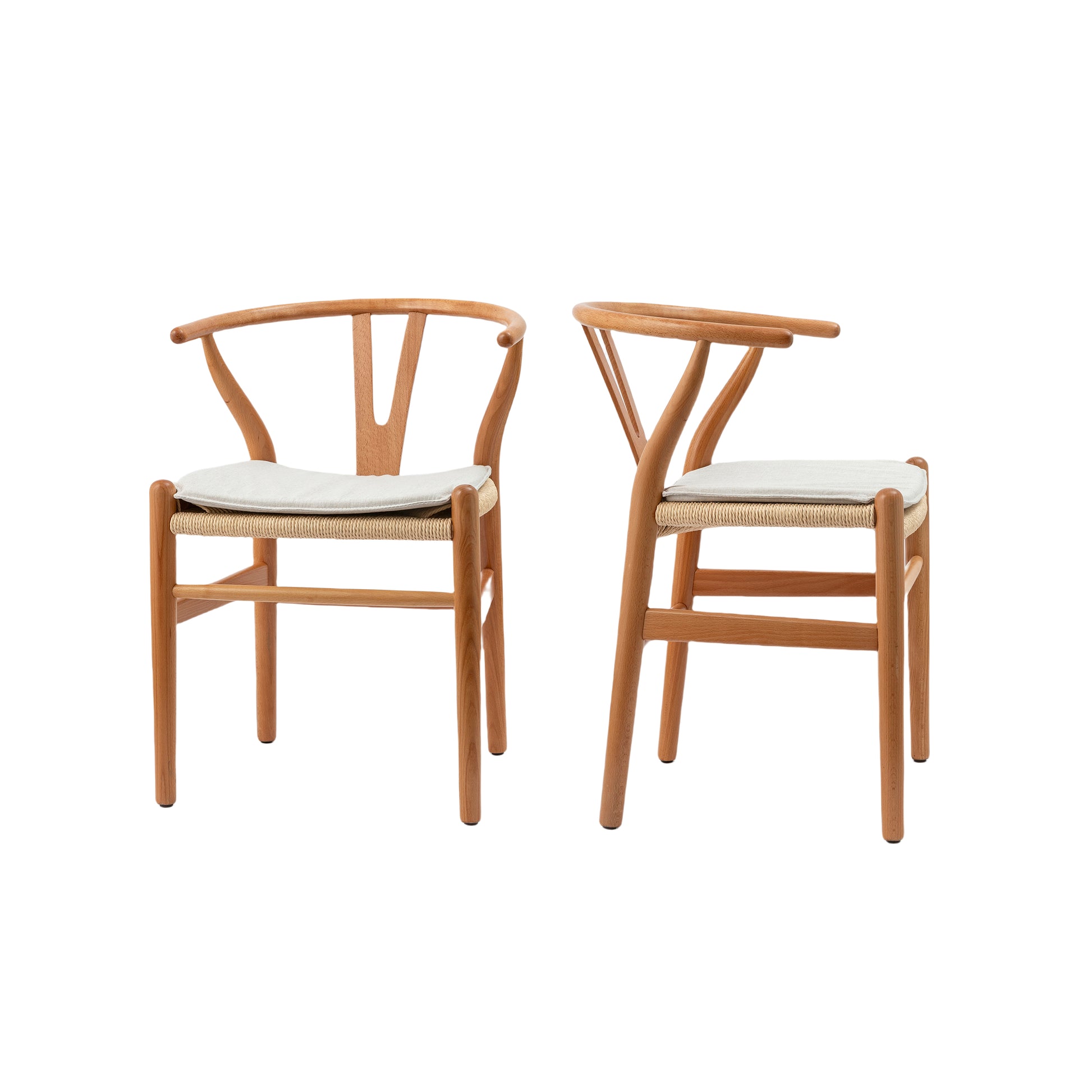 Wishbone Chairs For Dining Room,Soild Wood Weave Dining Chair,Armchair,Fully Assembled,Set Of 2 Beech Wood Natural Wood Dining Room Lacquered Mid Century Modern Arm Chair Beech Wicker Wood