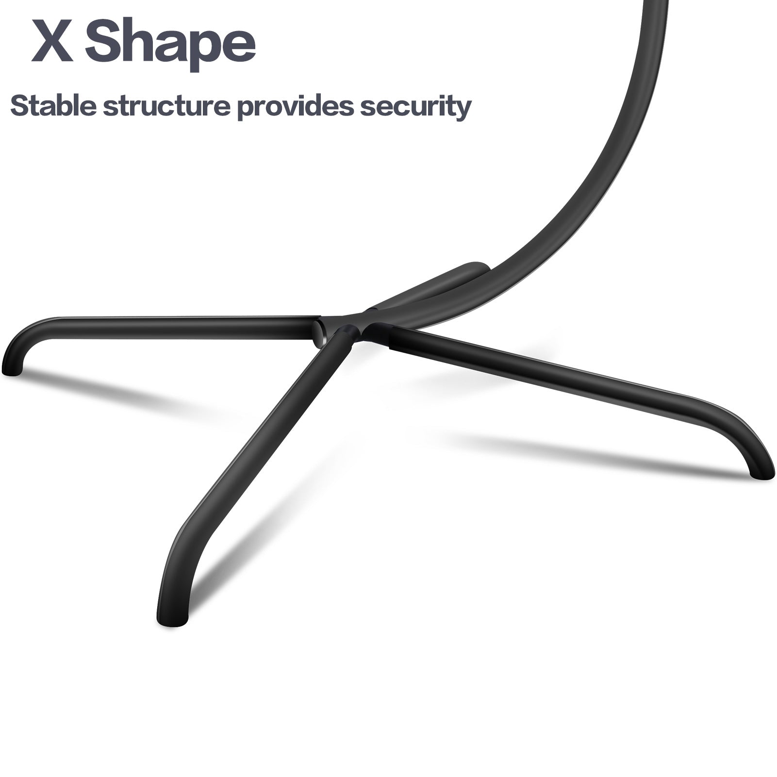 Hammock Swing Chair Stand, Swing Chair Accessory, For Indoor,Outdoor, Hanging Hammock C Stand, Heavy Duty Steel Hanging Stand Black Old W1132P190057 Black Rattan Metal