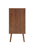 3 Door Cabinet, Accent Storage Cabinet, Suitable For Living Room, Bedroom, Dining Room, Study Walnut Mdf