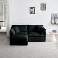 Alternative Sofa Round Armrests For 2 Seater Sofa, 3 Seater Sofa And 4 Seater Sofa, Black Chenille Black Chenille 1 Seat