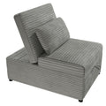 Contemporary Sleeper Sofa Chair Pillow Plush Tufted Seat 1Pc Convertible Sofa Smoke Color Wide Welt Corduroy Smoke Corduroy Wood Primary Living Space Pillow Back Contemporary,Modern,Transitional