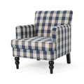 Harrison Tufted Club Chair Blue Fabric