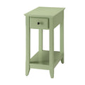 Light Green Accent Table With Bottom Shelf Light Green Primary Living Space Transitional Drawers Rectangular Wood
