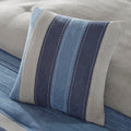 7 Piece Microsuede Comforter Set Navy Queen Queen Navy Polyester