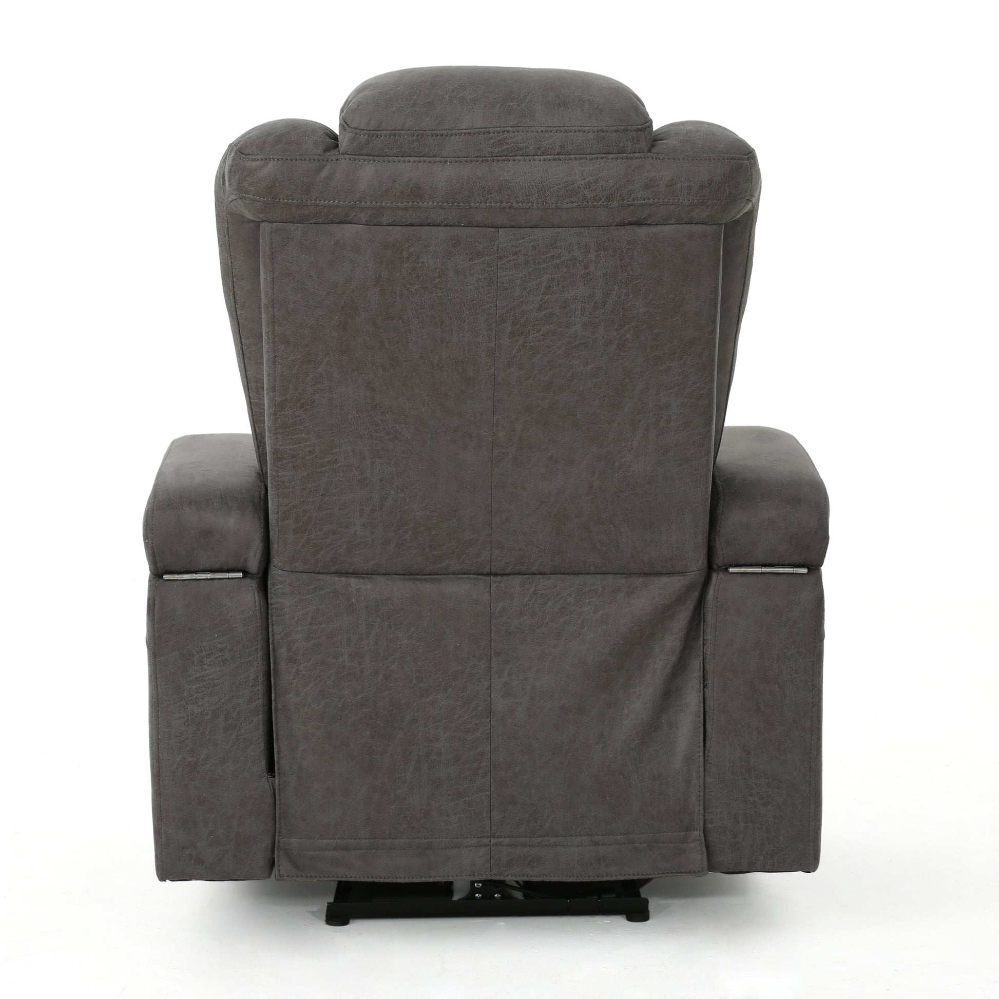 33" Wide Power Standard Recliner Chair With Arm Storage With Usb Slate Microfiber