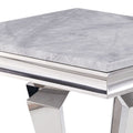 Light Grey And Silver End Table Light Grey Gray Contemporary,Traditional Square Artificial Marble