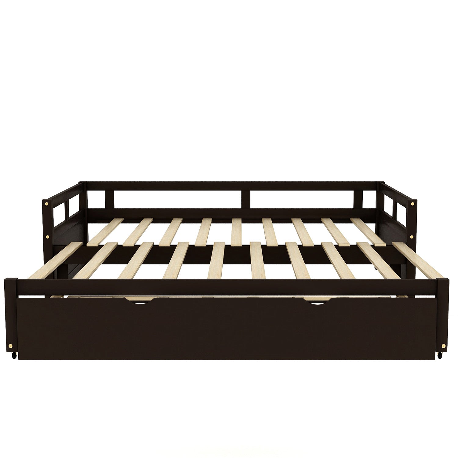 Extending Daybed With Trundle, Wooden Daybed With Trundle, Espresso Twin Espresso Solid Wood