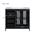36 Inch Bathroom Vanity With Two Soft Close Doors, Adjustable Shelves And Three Soft Close Drawers Black Bathroom Solid Wood Mdf