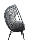 Patio Pe Wicker Egg Chair Model 3 With Black Color Rattan Grey Cushion Yes Black Foam Steel