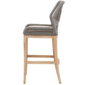 Counter Stool With Wooden Legs And Rope Back, Gray And Brown Grey Brown Wood Rope