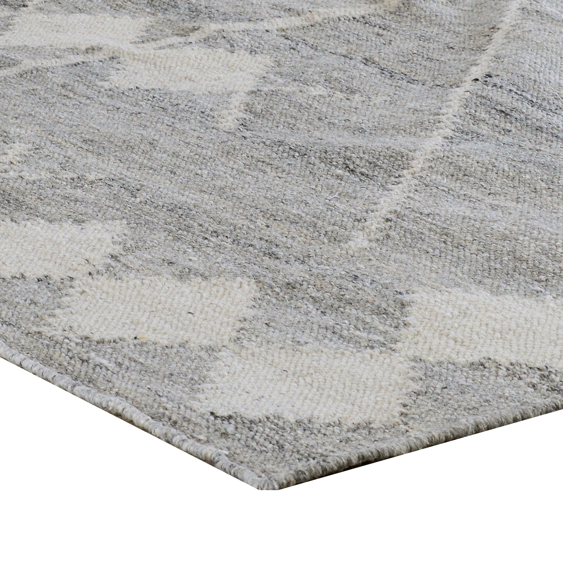 Modern 3 X 8 Runner Area Rug, Handwoven Geometric Pattern, Gray, Multicolor Gray Polyester