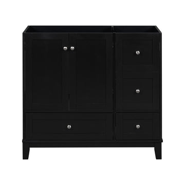 Cabinet Only 36" Bathroom Vanity Black Sink Not Included Black Bathroom Solid Wood Mdf