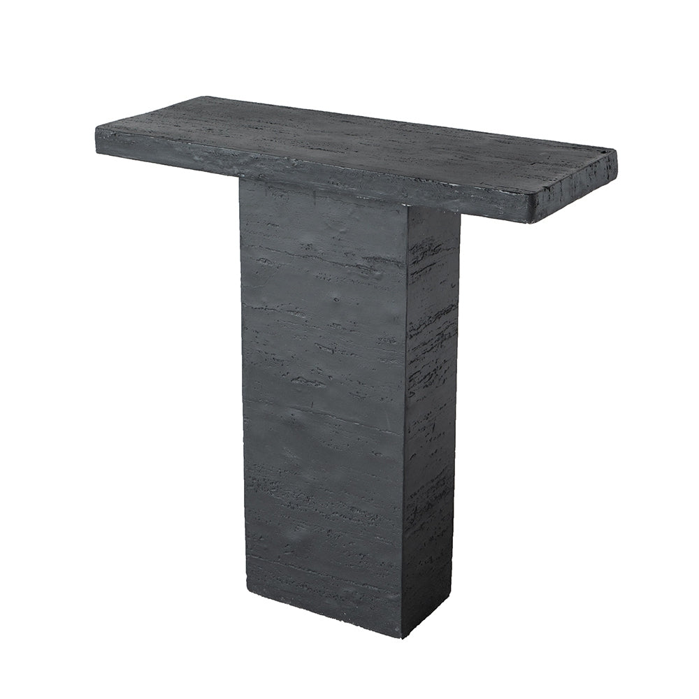 35.5X14X35.5" Black Square Coffee Table With Pedestal Base Black Primary Living Space Contemporary,Industrial,Minimalist,Modern,Ultra Modern Magnesium Oxide