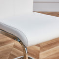 Table And Chair Set.A Rustic Industrial Rectangular Mdf Black Dining Table With Mdf Desktop And Electroplated Silver Metal Legs.Paried With 4 Chairs With Pu Cushion And Metal Legs. White Black Seats 4 Mdf Metal